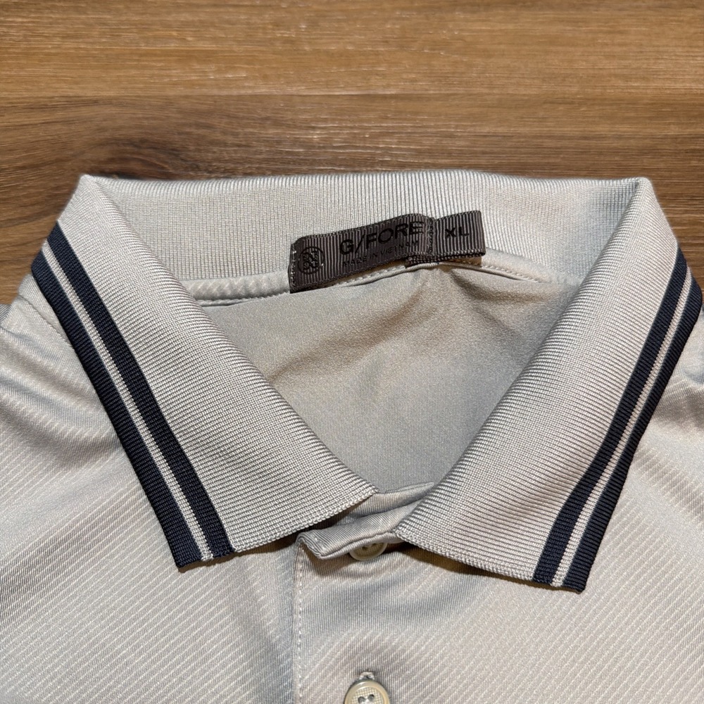 G/FORE Polo Shirt Mens XL Gray Skulls &‎ Tees Pinehurst Golf Performance - Picture 5 of 11